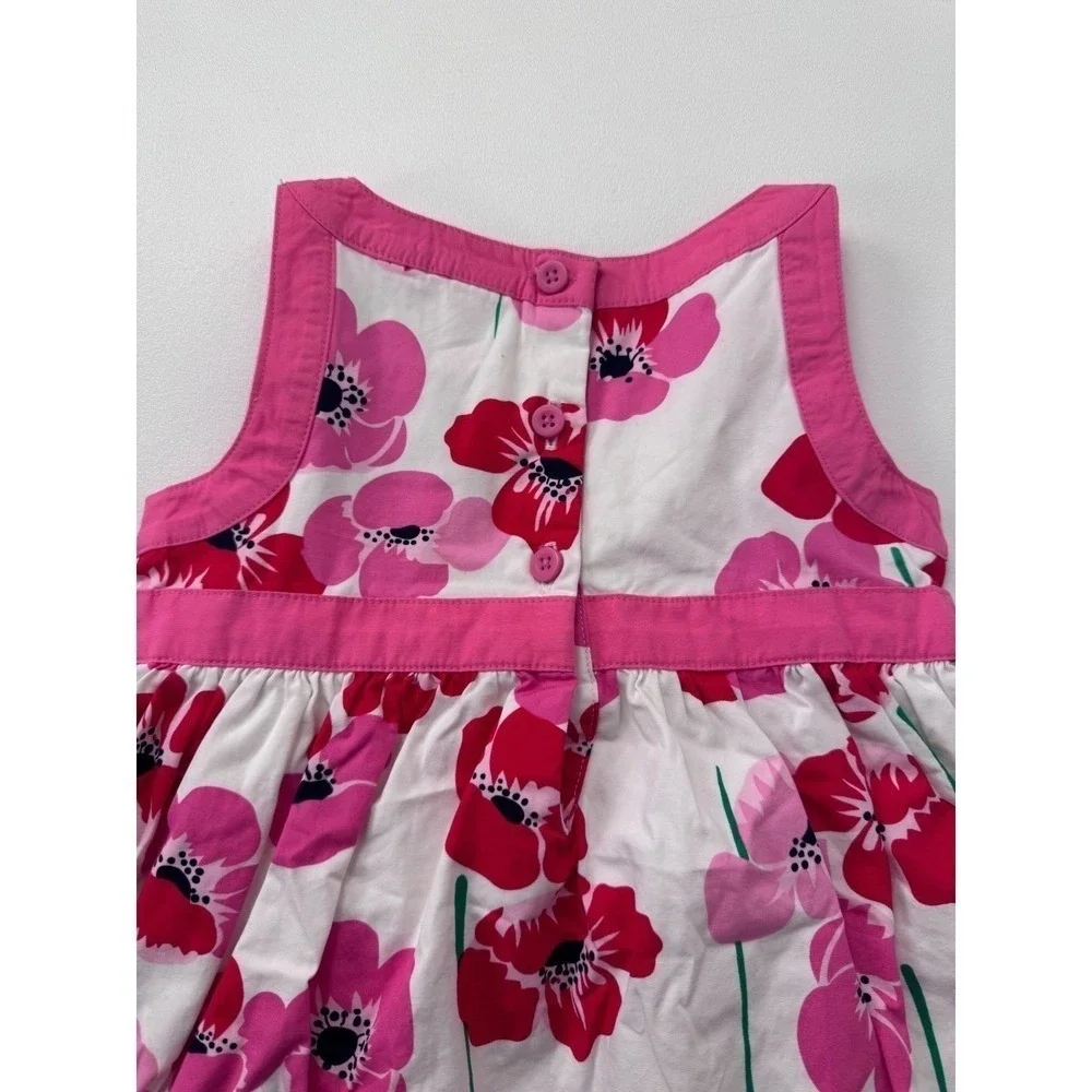 NWT The Children's Place Floral Dress Kids 12-18M Pink White‎ Poppy Bow Cotton